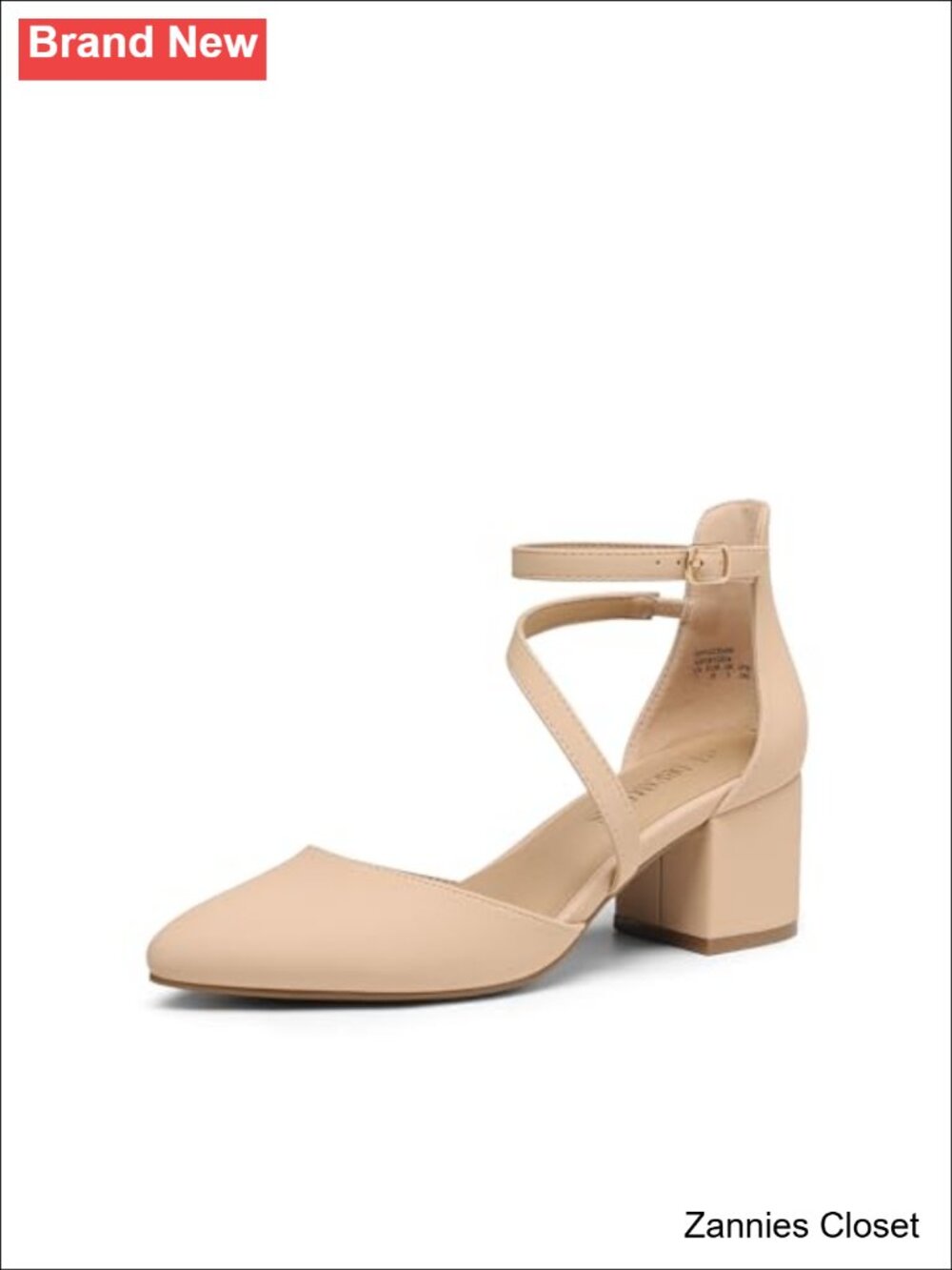 ✨ DREAM PAIRS Women's Faux Leather Block Heel Pointed Toe Ankle Strap Pumps